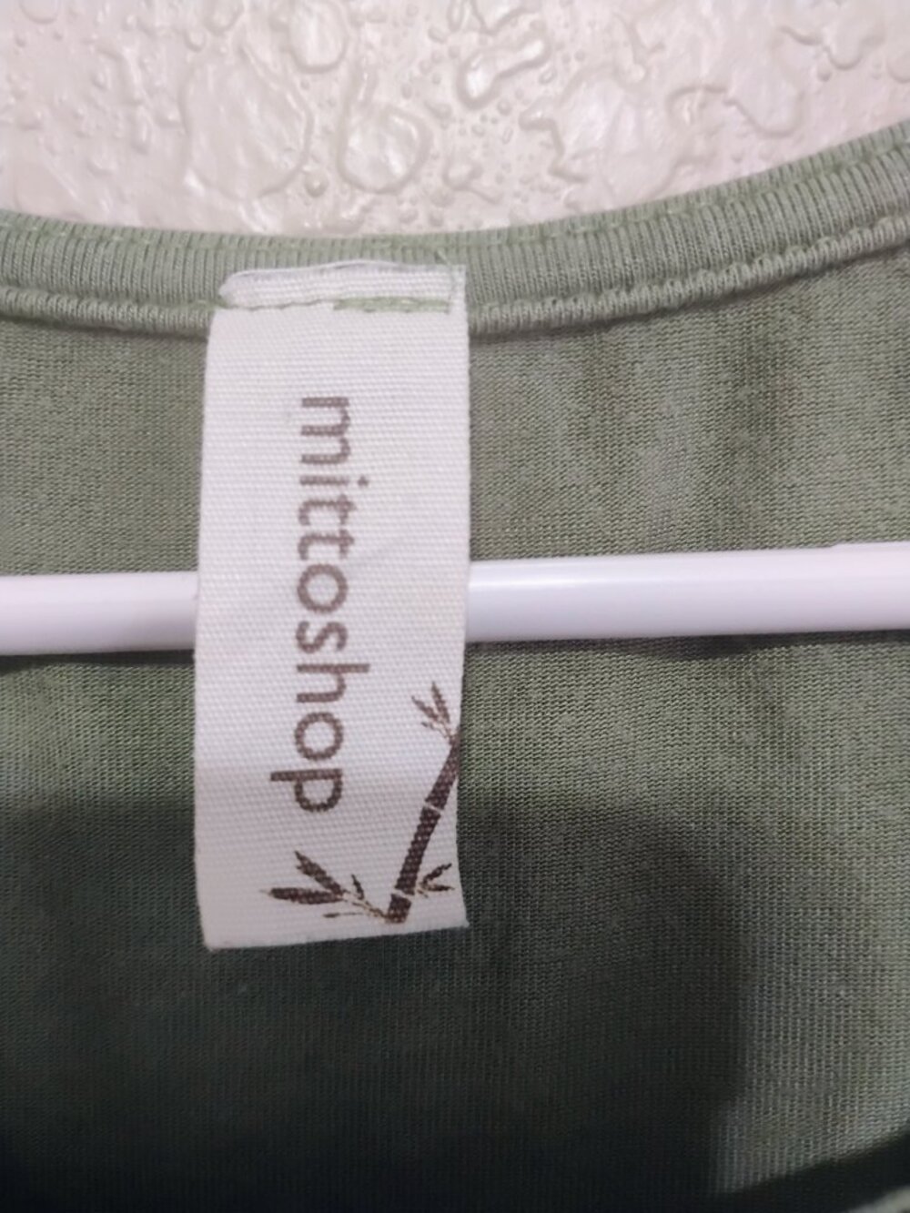 Mittoshop S Sage Green Cold Shoulder Tunic Top Bamboo Stretch Long Sleeve - Picture 3 of 5